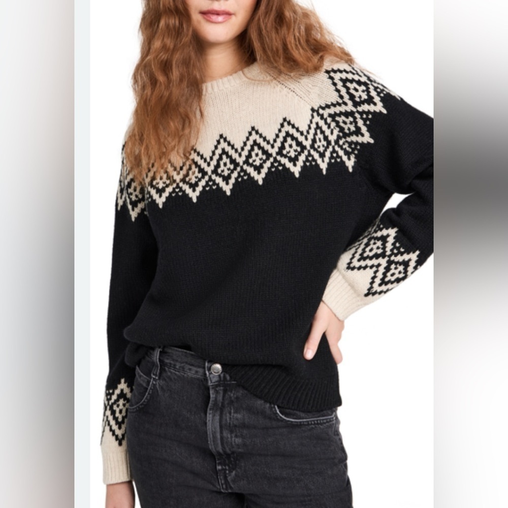 WYETH Phillipa Sweater In Black/cream